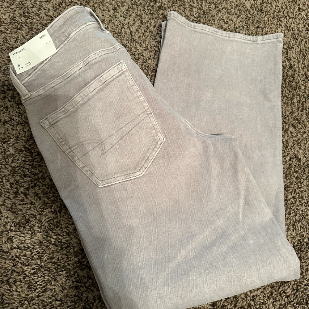 American Eagle Outfitters Soft Gray Straight Leg Jeans